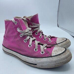 Converse Womens Size 7.5 Pink Sneaker Shoes High Top Casual Outdoors A00787F